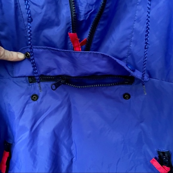 Vintage Unisex 90'S K-Way Hooded Pullover Packable Windbreaker Jacket, Size L - Picture 4 of 12